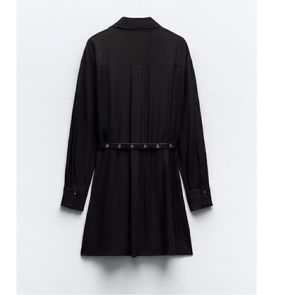 NWT Zara Studded Belted Mini Dress Sz XS - Picture 4 of 9